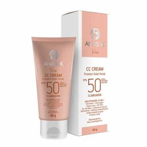Protetor Solar Facial Anasol Viso CC Cream Clareador FPS50  60 Gramas