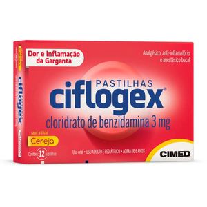Pastilha Ciflogex 3mg Sabor Cereja 12 Unidades