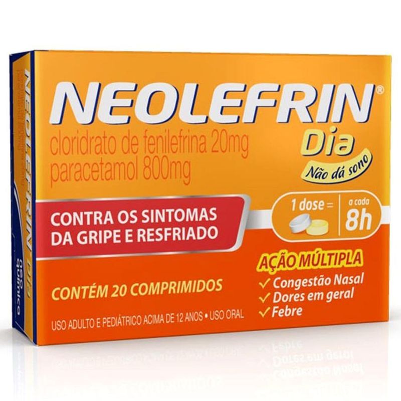 Neolefrin-Dia-Paracetamol-800mg---Cloridrato-Fenillefrina-20mg-20-Comprimidos