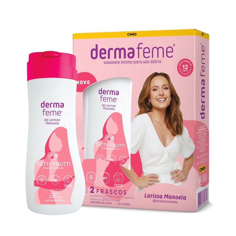 Kit-Sabonete-Liquido-Intimo-Dermafeme-Tutti-Frutti-com-2-unidades-de-200-ml