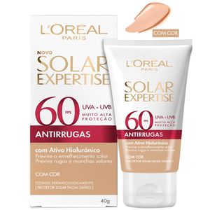 Protetor Solar Facial com Cor L'Oréal Expertise Antirrugas FPS 60 40g