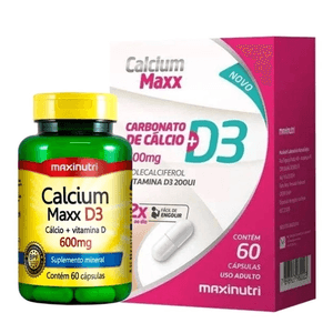 Calcium Maxx Calcio + D3 600mg 60 Cápsulas