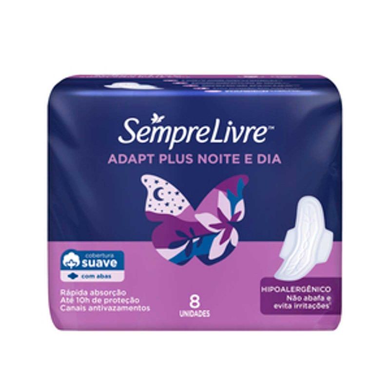 Absorvente-Sempre-Livre-Adapt-Plus-Noturno-Cobertura-Seca-Com-Abas-Com-8-Unidades