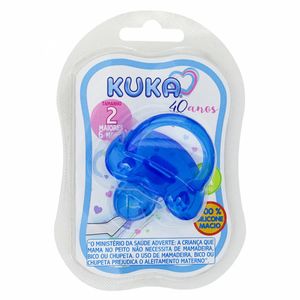 Chupeta  Kuka Soft Bico Silicone Azul