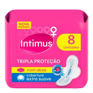 Absorvente Intimus Gel Tripla Proteção Cobertura Suave s/abas Com 8 Unidades