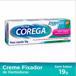 Creme Fixador Corega Ultra Para Dentaduras Sem Sabor 19G