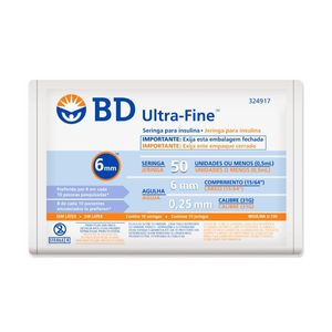 Seringa de Insulina BD Ultra-Fine 6mm 50ui  10 Unidades