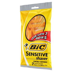 Barbeador Descartável Bic Sensitive Shaver com 7 Unidades