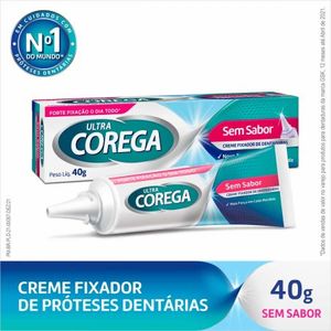 Corega Ultra Creme Fixador Para Dentaduras Sem Sabor 12H 40G