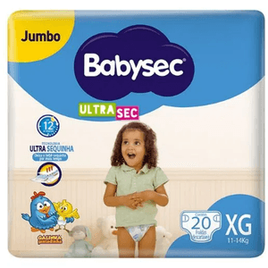 Fralda Babysec Ultrasec Galinha Pintadinha jumbo XG - 20 unidades