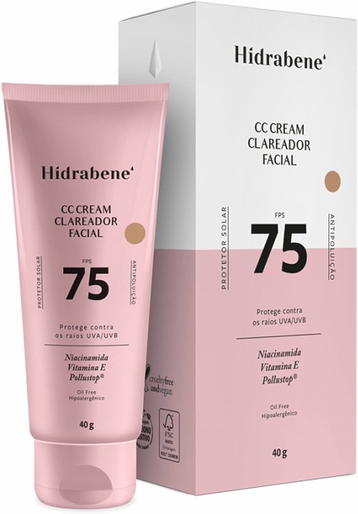 Protetor-Solar-Clareador-Facial-Hidrabene-CC-Cream-FPS-75-com-40g