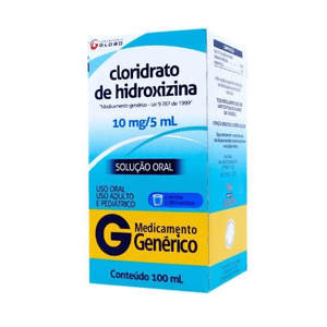 Cloridrato de Hidroxizina 10mg/5ml Globo Genérico 100ml