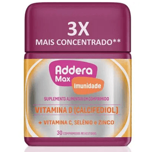 Suplemento alimentar addera max + imunidade vitamina de 30 comprimidos