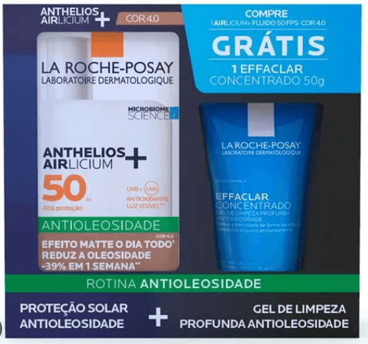 Kit-La-Roche-Posay-protetor-solar-Anthelios-Airlicium--FPS-50-cor-4.0-40g---gel-de-limpeza-facial-effaclar-concentrado-50g