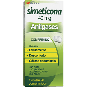Simeticona Laboratório Globo 40Mg, Caixa Com 20 Comprimidos