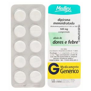 Dipirona 500Mg Com 10 Comprimidos Medley