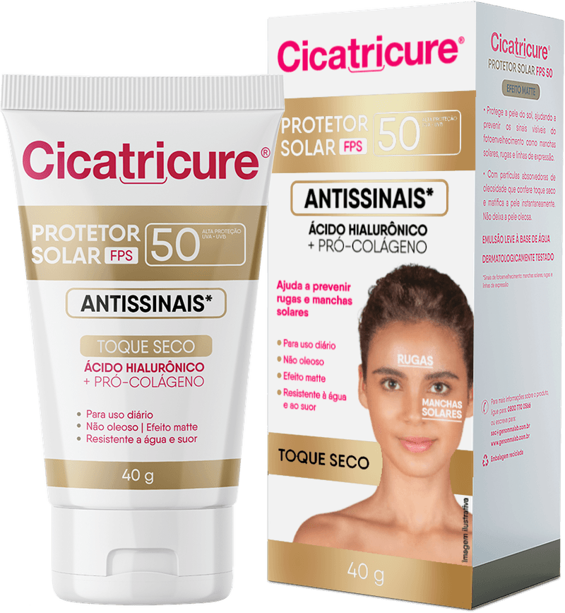 Protetor-Solar-Cicatricure-Antissinais-FPS-50-Efeito-Matte-com-40g