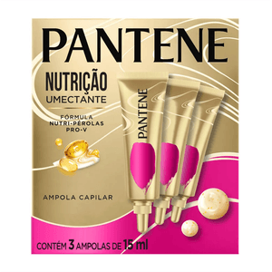 Kit Ampola Capilar Pantene Nutrição Umectante com 3 unidades de 15ml