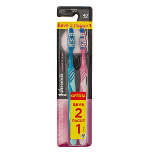 Escova Dental Reach Johnson'S Comfort Clean Média N.40 Com 2 Unidades