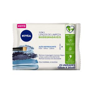 Nivea Lenço 3 em 1 Ação Refrescante Lenço Demaquilante 25 Unidades