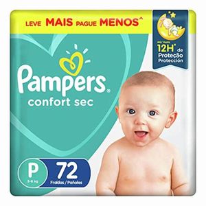 Fralda Pampers Confort Sec Bag 72 P
