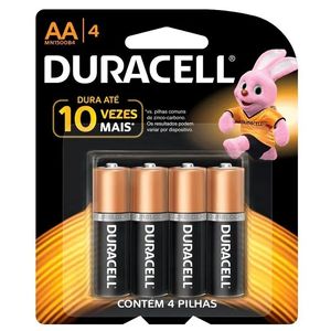Pilha Duracell com 4 Unidades Tamanho AA