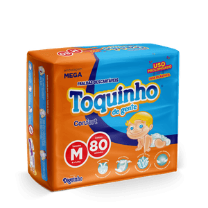 Fralda Toquinho de Gente M com 80 unidades
