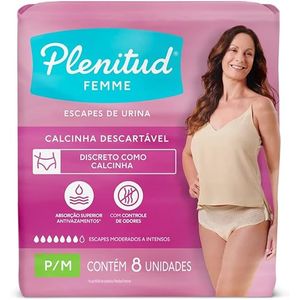 Plenitud Roupa Íntima Active Mulher, 8 unidades - P/M