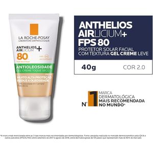 Protetor Solar Facial Anthelios Airlicium+ La Roche-Posay FPS 80 Cor 2.0 40g