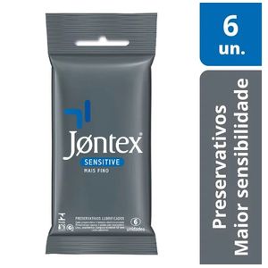 Preservativo Jontex Sensitive Mais Fino Com 6 Unidades