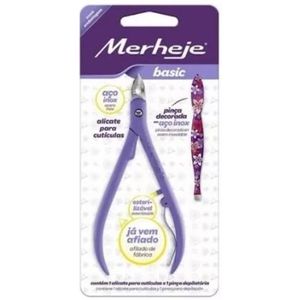 Kit alicate para cutículas + pinça decorada Merheje Basic