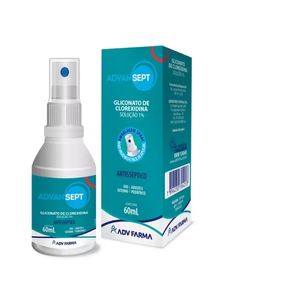 Antisséptico spray ADVANSEPT com 60 ml gliconato de clorexidina solução a 1%