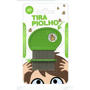 Pente Fino Com Dentes Em Aço Inox Com Lupa Tira Piolho (Verde)