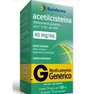 Acetilcisteína Xarope Adulto Framboesa 40Mg com 120Ml eurofarma