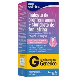 BRONFENIRAMINA 2MG/ML + FENILEFRINA 2,5MG/ML GOTAS 20ML - NEO QUÍMICA - GENÉRICO