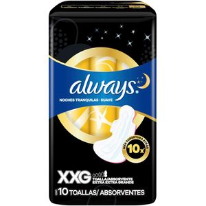 Absorvente Always Noites Tranquilas Suave XXG Com Abas com 10 unidades