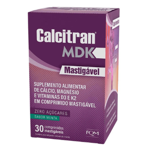 Calcitran Mdk Menta 30 Comprimidos Mastigavel