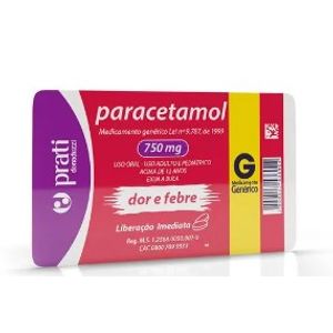 PARACETAMOL 750MG 10 COMPRIMIDOS REVESTIDOS - PRATI