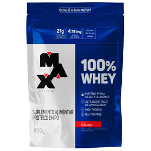 100% Whey Refil 900G - Max Titanium Morango