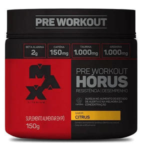 HORUS PRé TREINO WORKOUT MAX TITANIUM POTE 300G CITRUS