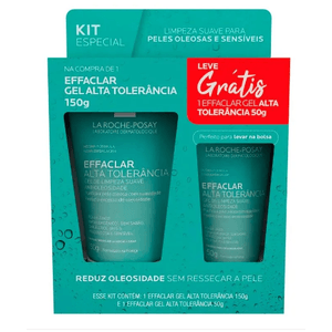 Kit gel de limpeza facial la roche-posay effaclar alta tolerância 150g + 40g