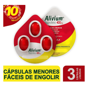 Alivium 400mg 3 Cápsulas Analgésico e Antitérmico