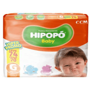 Fralda Hipopo mega tamanho G com 70 unidades