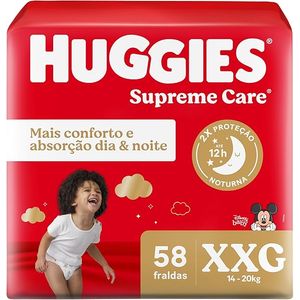 Fralda Calça Huggies Supreme Care Roupinha Disney Baby XXG 58 unidades
