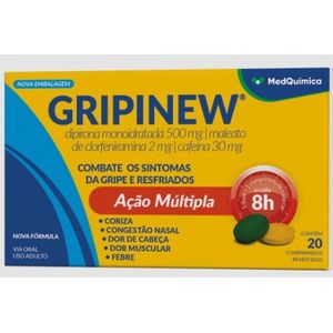 Gripinew Dipirona Monoidratada 500mg + Maleato de Clorfeniramina 2mg + Cafeína 30mg 20 comprimidos