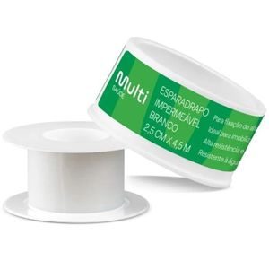 Esparadrapo Alta Compressão Impermeável Branco 2,5cm x 4,5m Multi Saúde HC669