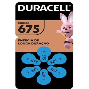 Pilha para Aparelho Auditivo 675 Duracell com 6 unidades
