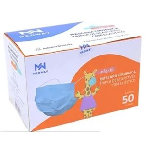 Caixa de Mascara Descartaveis  C//50 Madway  Kids Azul