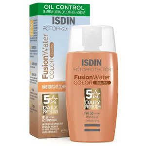 Protetor Solar Facial Água Fusion Water Color FPS 50+ Isdin Fotoultra Com Cor 50ml