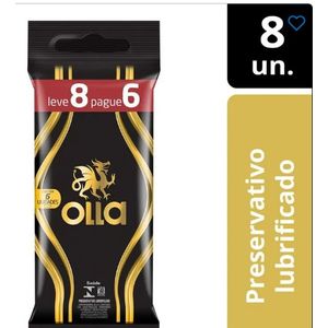 Preservativo Olla Lubrificado Bolso Leve 8 Pague 6